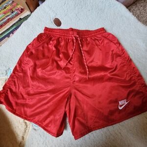 Vintage Nike Red Nylon Shorts | Women's | Size: S